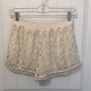 Tan/Cream Lace Shorts